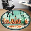 1pc New York Cityscape Office Round Area Rug, Indoor Mat Suitable ForOffice, Under Office Chairs Bedroom Living Room Home Decor, Room Deco,  N72