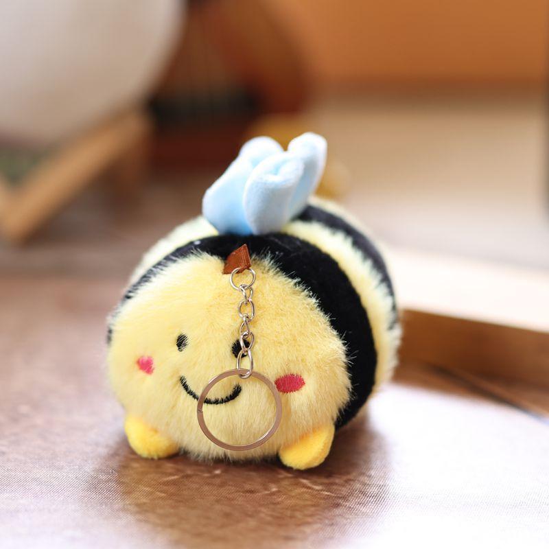 1 Piece Bag Pendant Cute Little Bee Doll Plush Toy Keychain Children'S Backpack Accessories Holiday Gifts