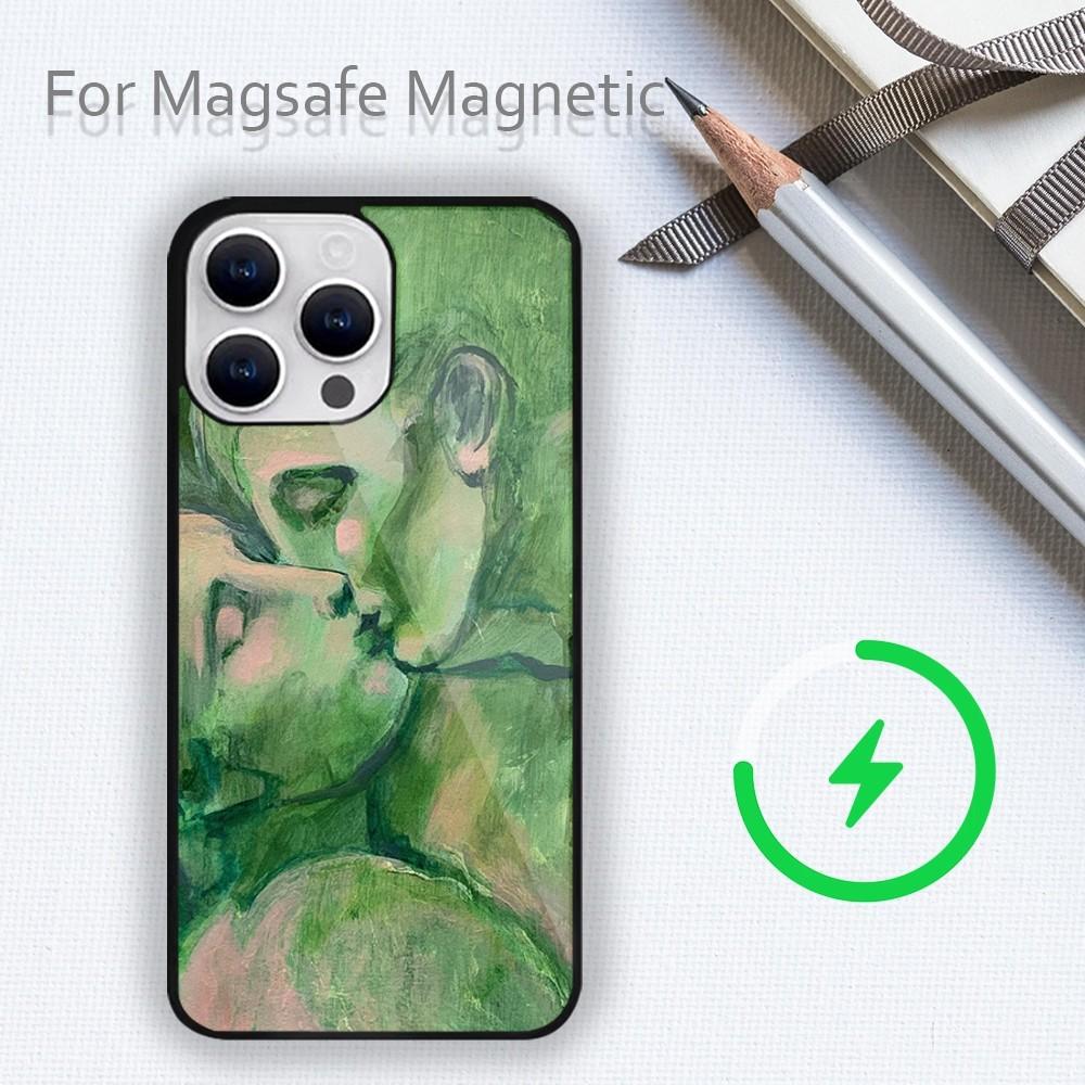 Amybeager Art Etui na telefon dla iPhone 15 14 13 12 11 Plus Pro Max Magsafe Magnetyczne Ładowanie Bezprzewodowe