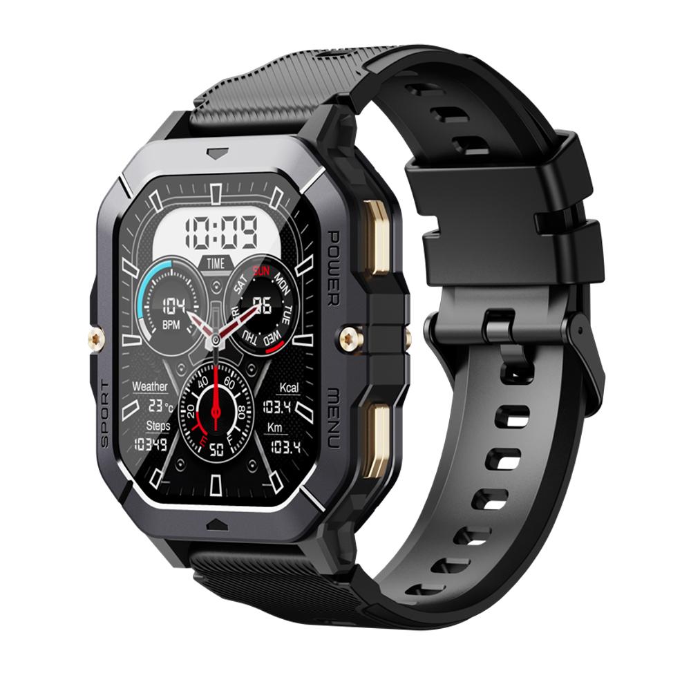 

Outdoor Waterproof Smart Watches Men Blue Tooth Call Smartwatch 100+ Sport Modes Heart Rate Health monitoring Information Push чорний