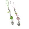 1Piece Crystal Lucky Four Leaf Clover Mobile Phone Chain Y2K Trendy Beaded Phone Lanyard Fashion Keychain Girl Gifts
