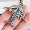 Creative Airshow Fighter Jets Airplane Brooch Pins for Women Men Blue Enamel Oil Brooches Clothing Backpack Accessories Jewelry