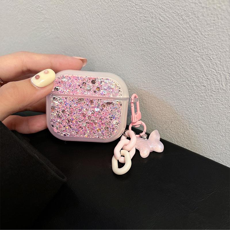 

Glitter Earphone Case Airpodspro 2Nd Generation Protective Case Apple Airpods3/4 Star Pendant Women S Model airpods 1/2 generation