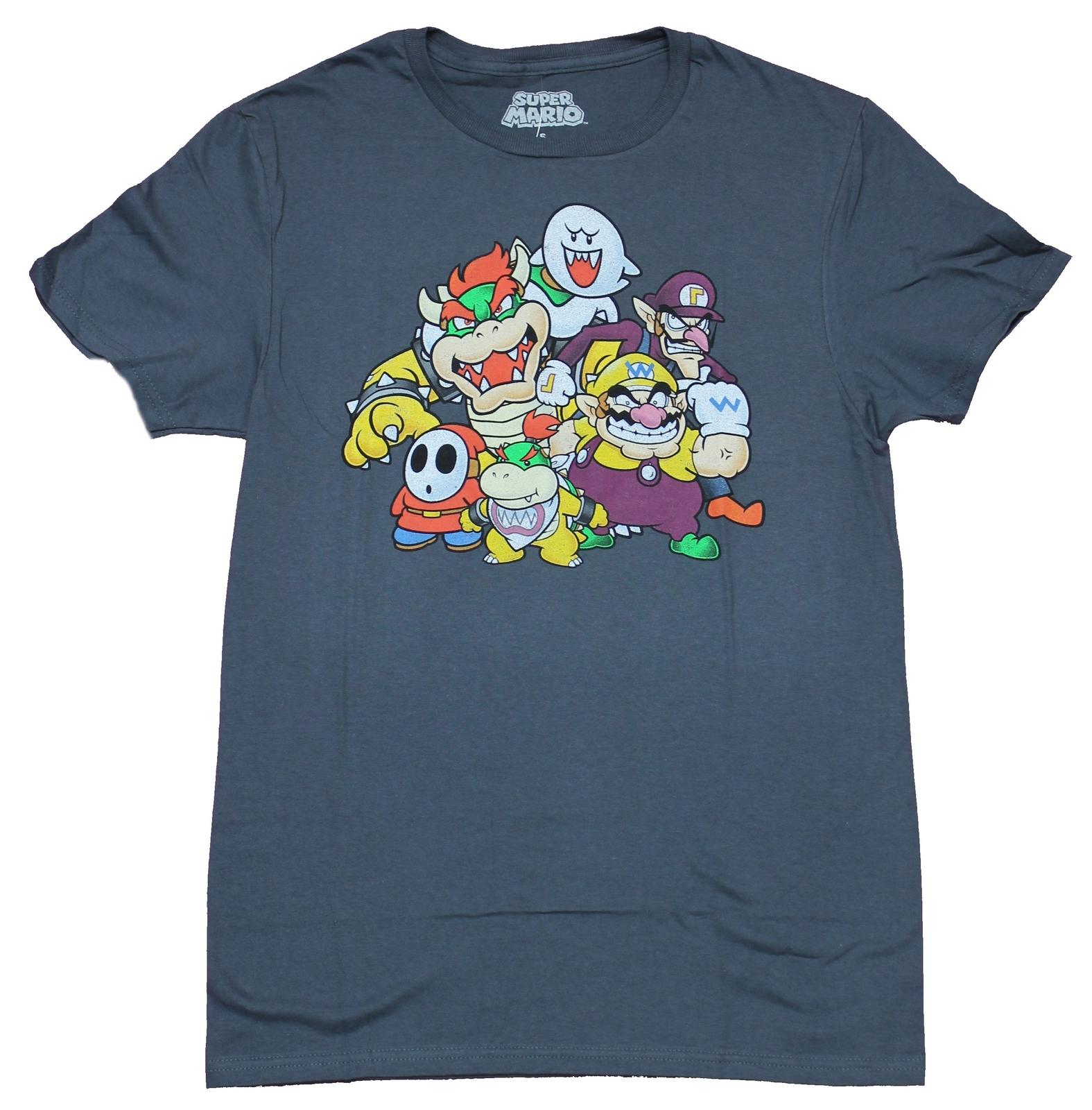 Super Mario Brothers Mens T-Shirt - Mario Villain Pile Up Image XXXXL