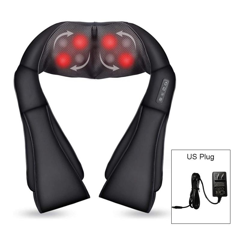 Durable And Safe Shiatsu Neck And Shoulder Massager Heated Back Massager U Shape Deep Kneading Electric Massage Pillow For Neck Waist Leg Body