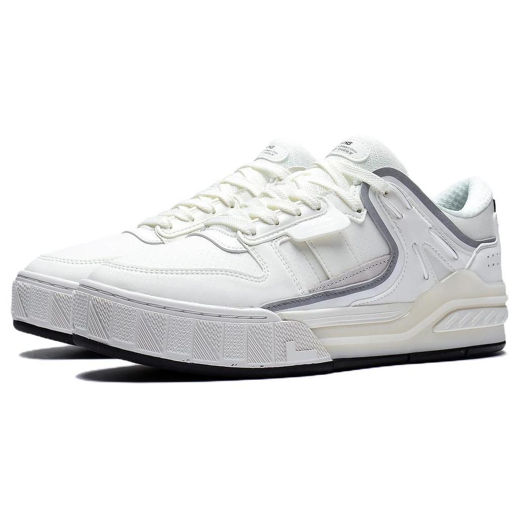 Li Ning Morning Glow Morning Glow Thermal Height Increasing Low Top Skateboard Shoes Men's White Gray AGCS353-2