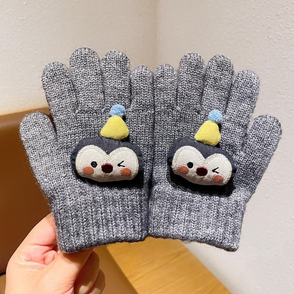 Candy Color Cute Animal Kids Knit Gloves Warm Full Finger Gloves  Riding