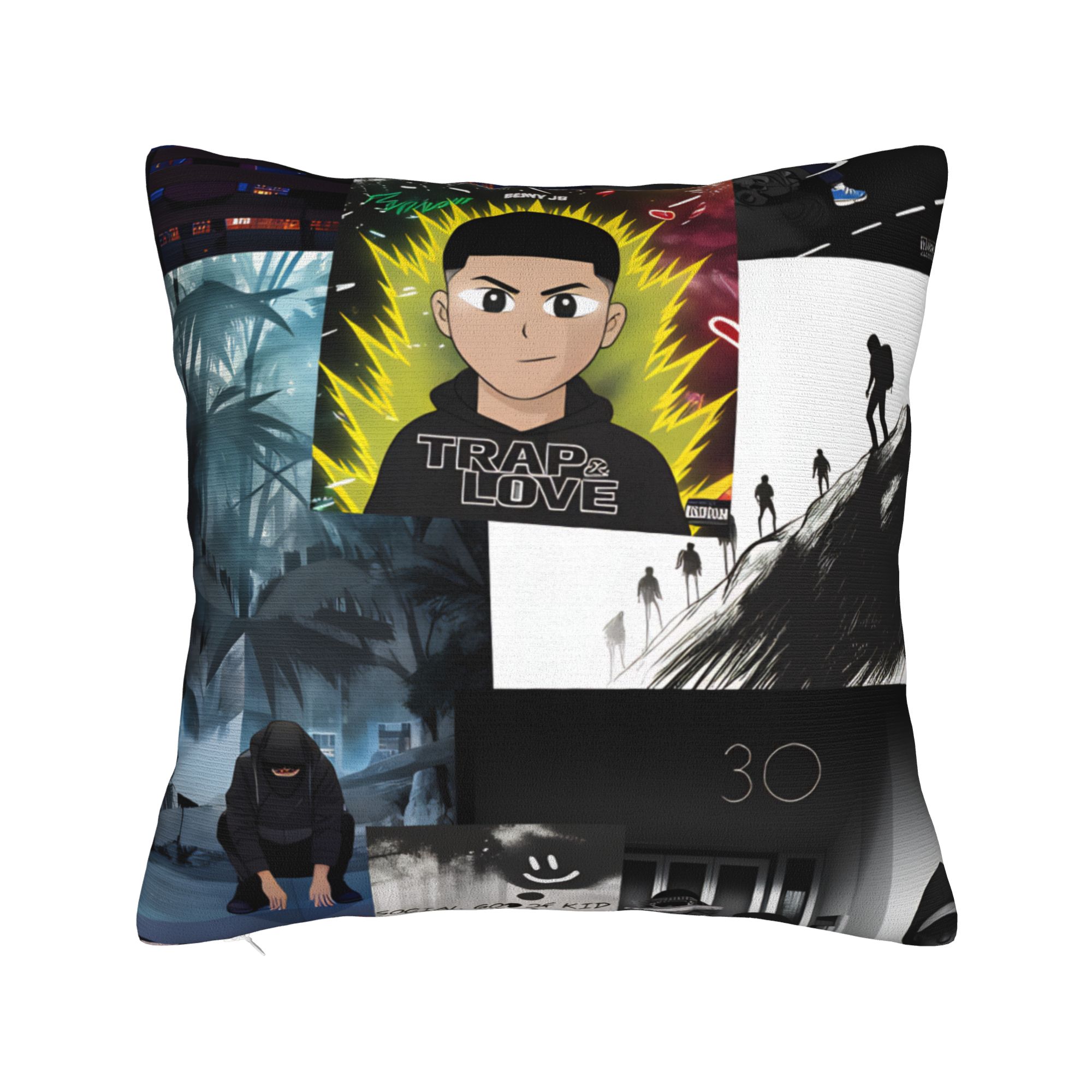 B-bENY Rapper JR  Pillow Case  Cute Funny Pillow Cover Square Pillowcases For Sofa Bedroom Home Decor 16x16Inch