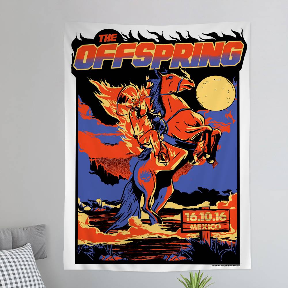 

Pop Punk Band TThe OoffspringS Anime Tapestry Hanging Tarot Hippie Wall Rugs Dorm Home Decor 74x94cm(29x37in)