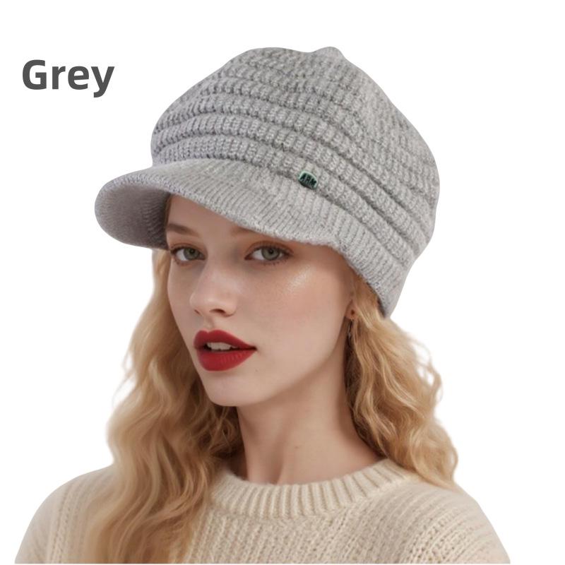 Fleece-Lined Wool Beret for Women: Warm, Thick, and Stylish for Autumn and Winter