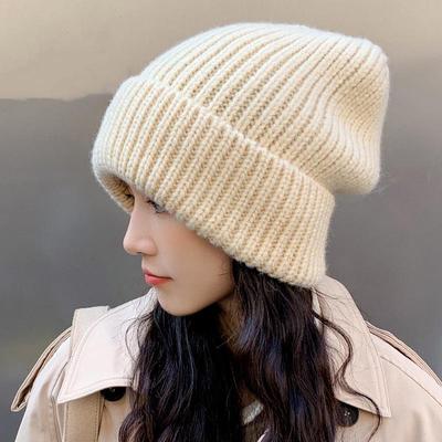Korean Style Women's Winter Wool Hat: Thick, Warm, and Fashionable Knitted Beanie