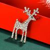 Christmas Reindeer Brooch Crystal Rhinestone Pin - Zinc Alloy, Fashion Party Accessory, Simple Elegant Design, Versatile for Daily & Party Occasions