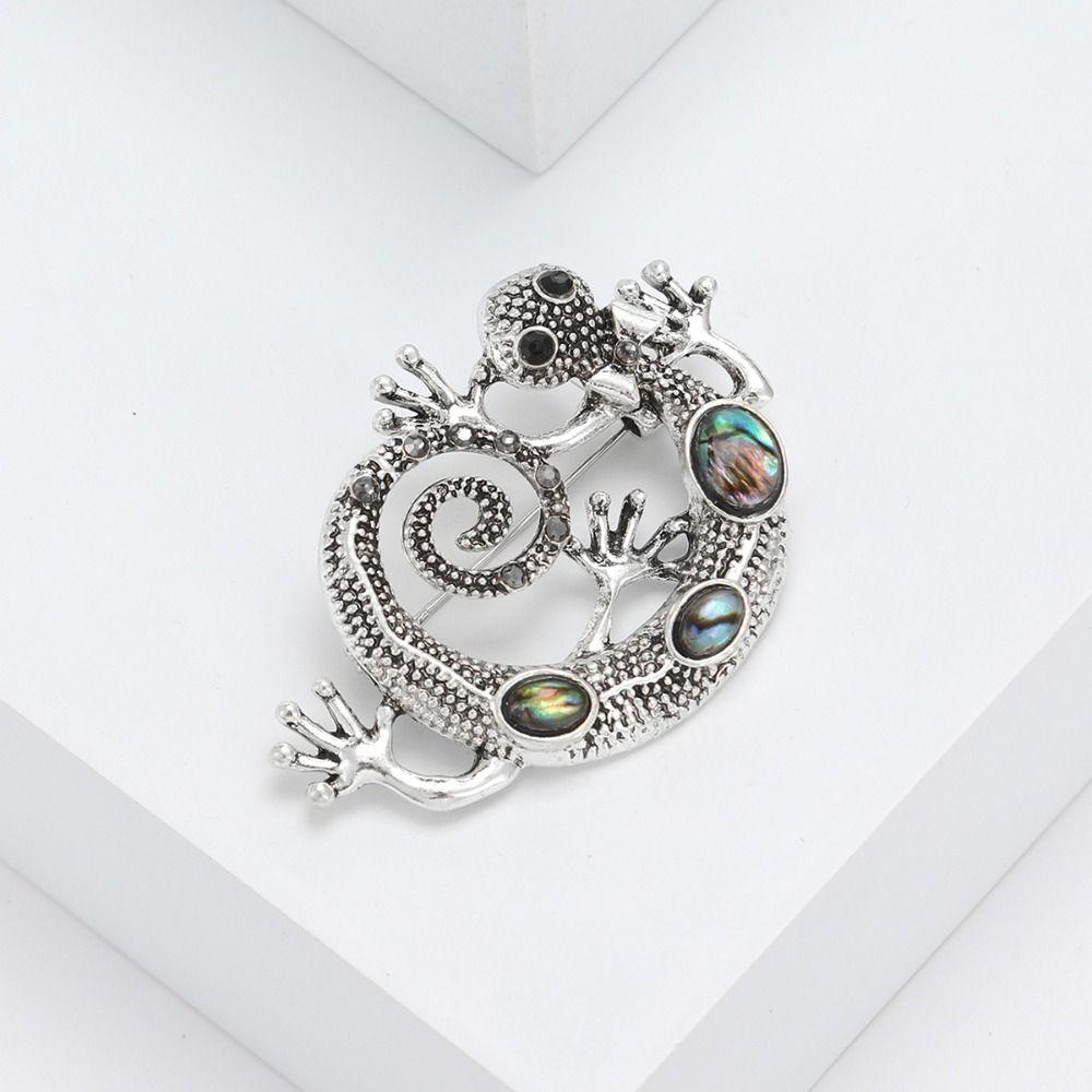 Modische Strass-Insekten Brosche Handgefertigte Broschen Nette Gecko Broschen Damen Accessoires