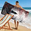 Name Custom Japanese Samurai Print Beach Towel, Large Soft Quick Dry Towel for Beach Camping Swimming