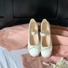 Mary Jane Shoes Women's Single Shoes Bow Light Mouth Satin Flat Ballet Shoes