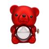 Boîte pendentif ours mignon Collier exquis en forme d'ours Boîte cadeau rotative avec rose en savon pour bijoux Bague