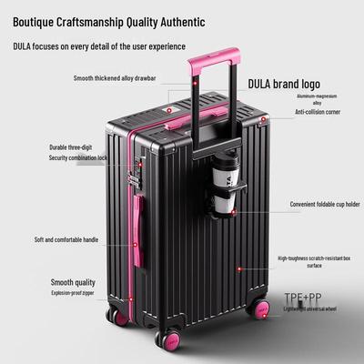 2025 Large Capacity 26-inch Suitcase & 20-inch Carry-On with Combination Lock for Men & Women