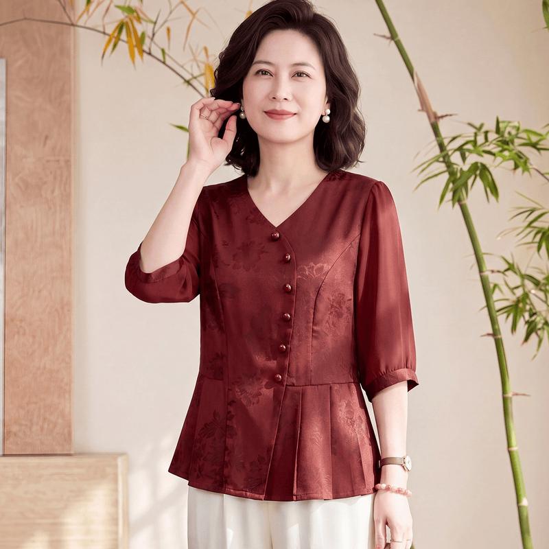 Yuzhaolin Mid-Aged Women s Summer Blouse 4XL