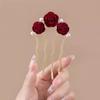 Ancient Style New Year Flower U-Shaped Hairpin For Women Girls High-End Elegant Hairpin Versatile Hair Accessories Gifts