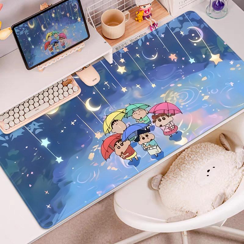 Nieuwe Leuke Crayon Shinchan Antislip Leer Muismat Extra Grote Bureau Mat Leuke Kantoor Toetsenbord Mat Schrijftafel Mat voor Meisjes
