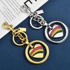Rainbow Heart Metal Keychain Backpack Pendant Decoration Fashion Widget Trend