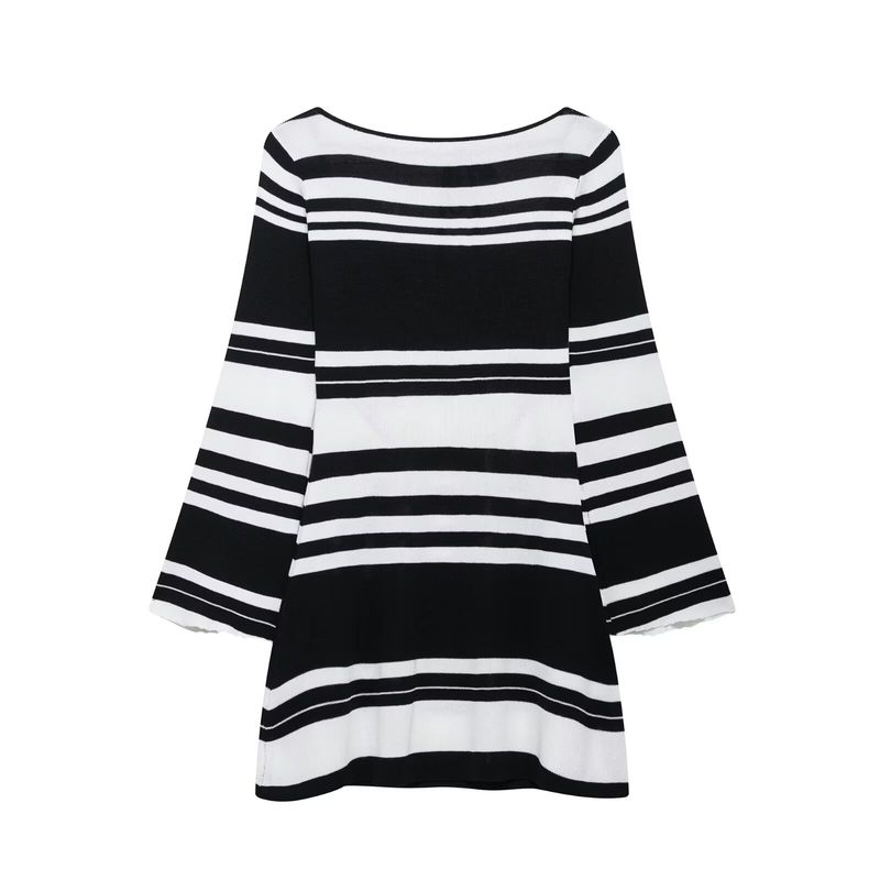 

Kaslead New Arrival Women s Clothing Fashion Style Fashion Minimalist Stripes Knitting Silm High Waist Dress Stripes L