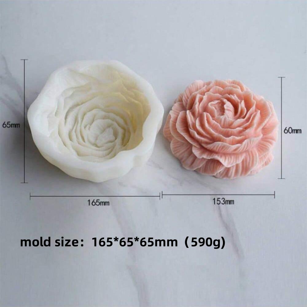 DIY Peony Candle Silicone Mold Handmade Relief Floral Fragrance Soap Resin Gypsum Mold Chocolate Cake Ice Baking Tool Gift