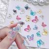 30Pcs 3D Aurora Colorful Butterfly Nail Art Charm Nail Art Decoration Diy Nail Jewelry  For Nails Art Accessories