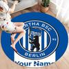 Hertha BSC Custom Name Round Area Rug,Carpet Rug for Living Room Bedroom Sofa Playroom Decor,Non-slip Floor Mat