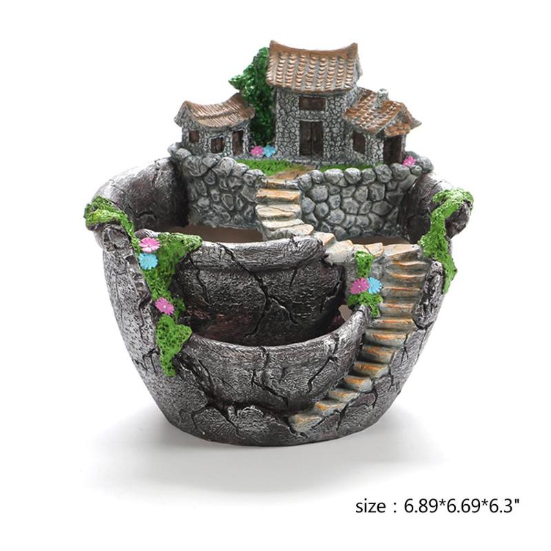 Vaso de resina para flores, suporte de mesa para decoração de jardim doméstico, plantas suculentas, vaso de flores