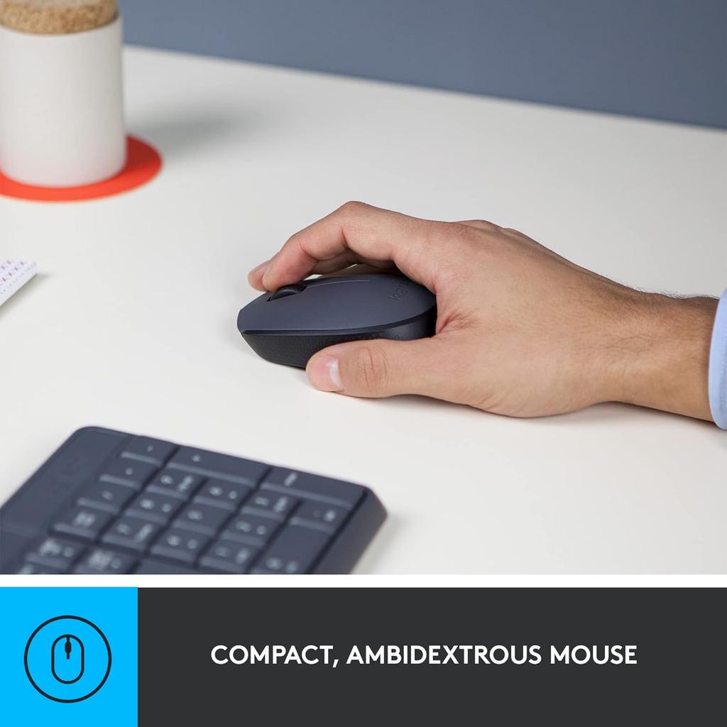 Logitech MK235 Wireless Keyboard and Mouse Set Office Keyboard and Mouse Set with Wireless 2.4G Receiver