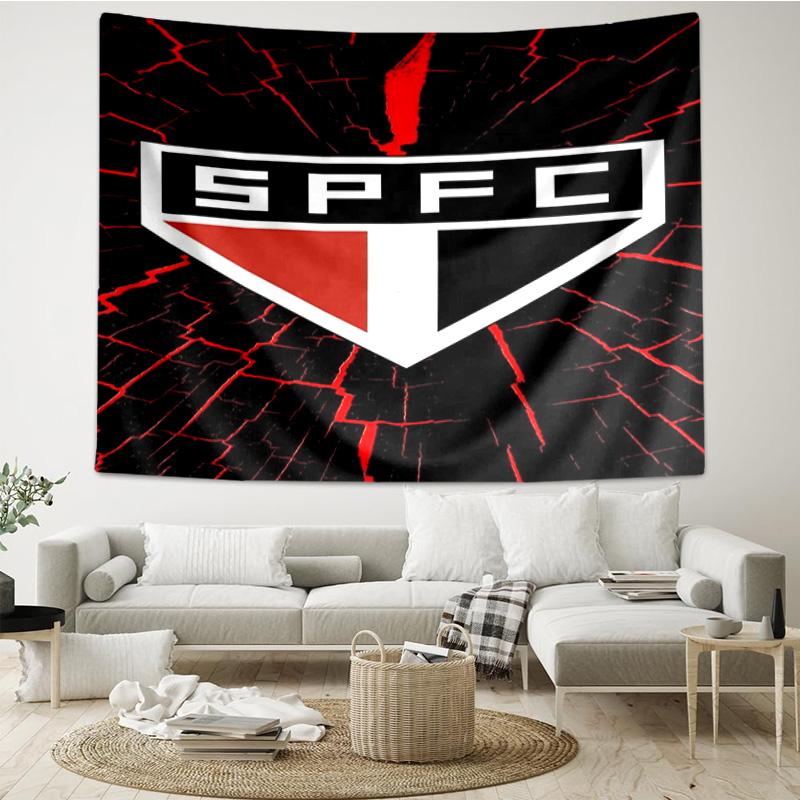 1PC Pau-lo Fc Emblem Printed Tapestry Room Decoration Wall Hanging for Living Room Bedroom, Dormitory, Birthday and Christmas Gifts