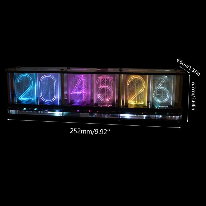 Imitate Full Color RGB Glow Tube Clock LED Music Spectrum DIY Kits Decoration Gift Night Light Atmosphere Light