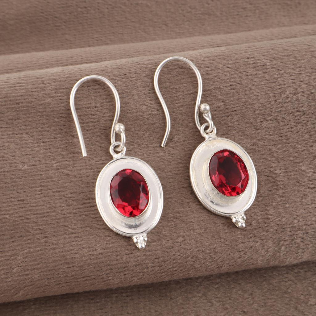 Bijuterii cu Piatră Prețioasă Rubelit Roz, Cercei din Argint Sterling 925, Cercei Fermecători Făcuți Manual, Cercei Boemi cu Rubelit Pentru Cadou pentru Bunică