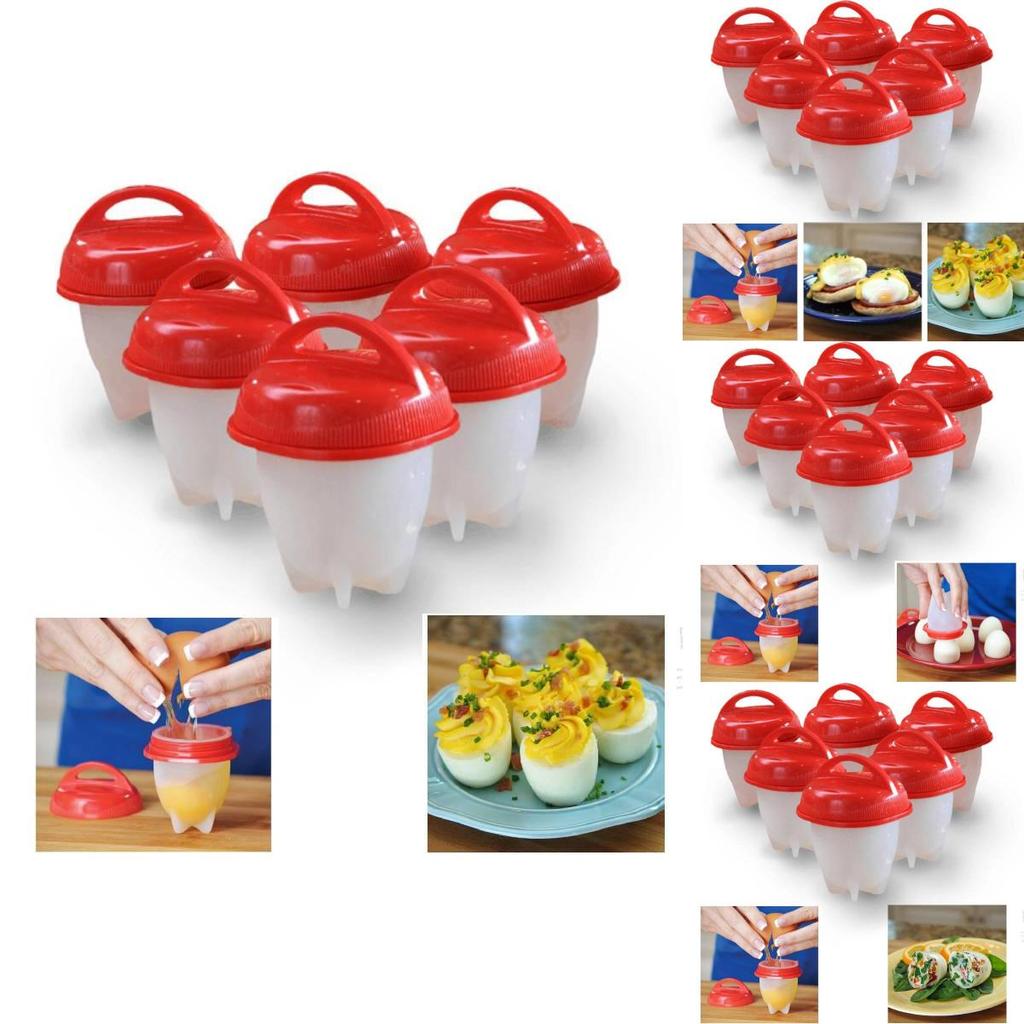 Premium Nonstick Silicone Egg Steamer Cups Six Pack For Perfect Poached Eggs