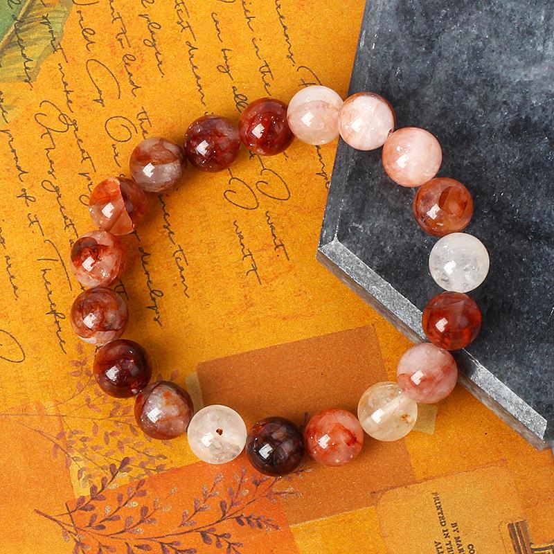 Multi-inclusions Crystal Beads Bracelets for Women Natural Tanzanian Saffron Flower Crystal Bracelets Soothing the Mood Jewelry