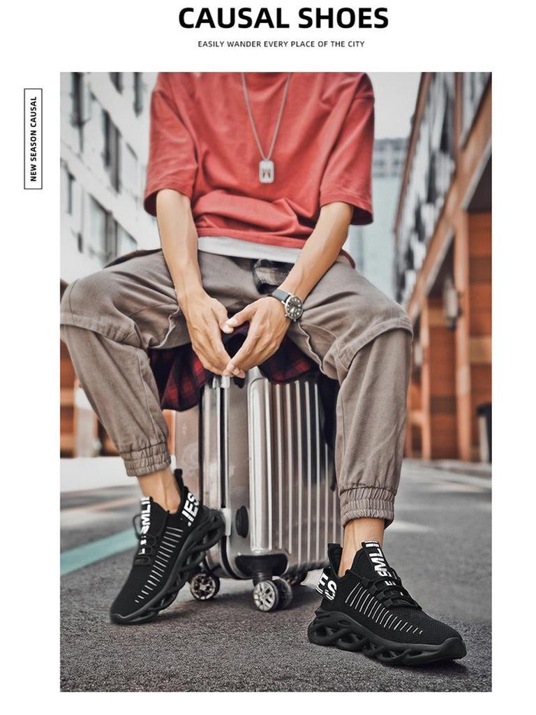 Jarní nová sportovní obuv Flyknit pro muže i ženy z roku 2024 s živým vysíláním, design s tlustou podrážkou, velká velikost pro páry, ideální na běhání.