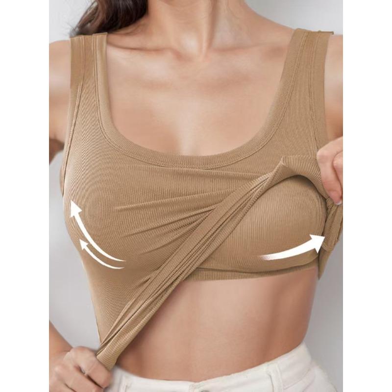 Ribbed Racerback Tank Top – Slim Fit Basic Camisole for Women S хаки