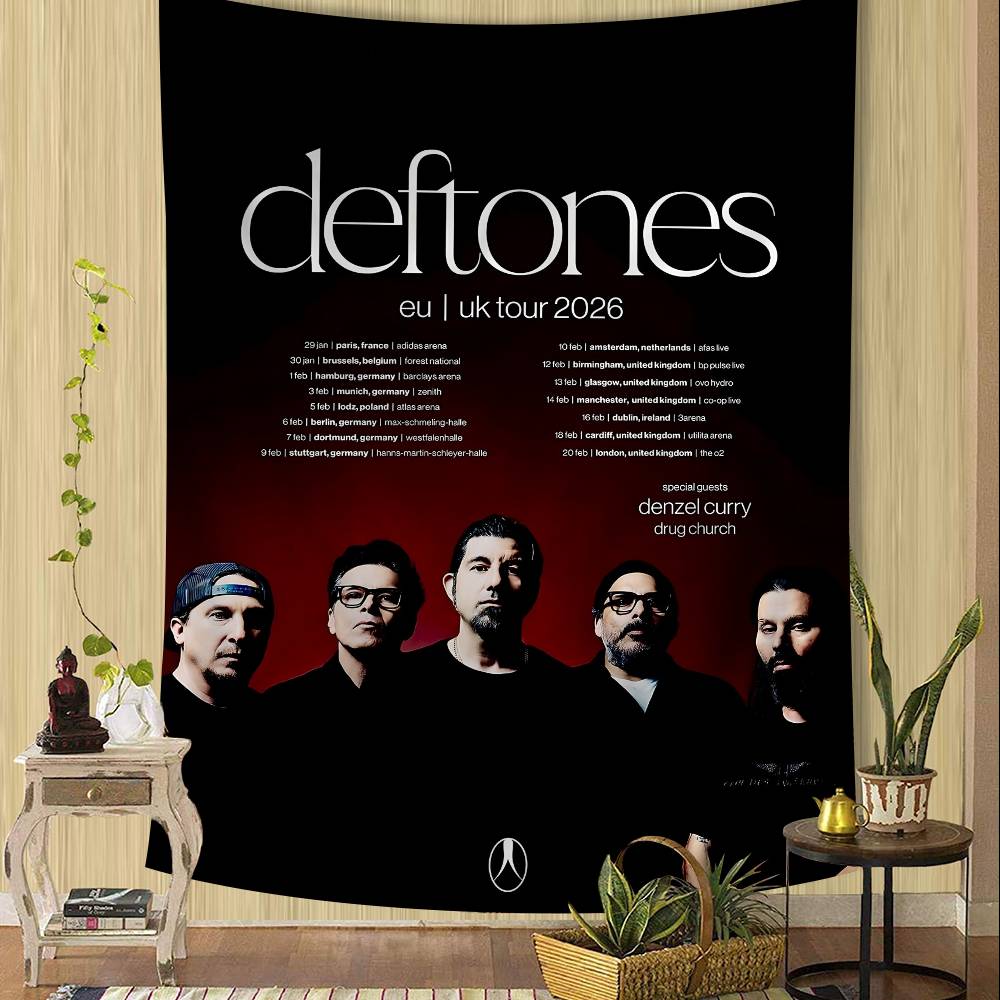 Singer Star DDeftones Anime Tapestry Hanging Tarot Hippie Wall Rugs Dorm Wall Hanging Sheets