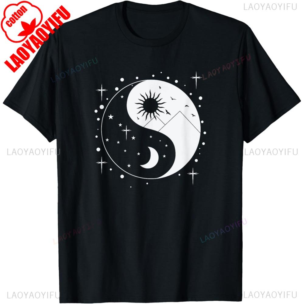 Chinese Martial Arts Tai Chi Philosophy Yin and Yang Graphic Printed TShirt Cotton Casual Fashion Short Sleeve Loose Man Tshirt