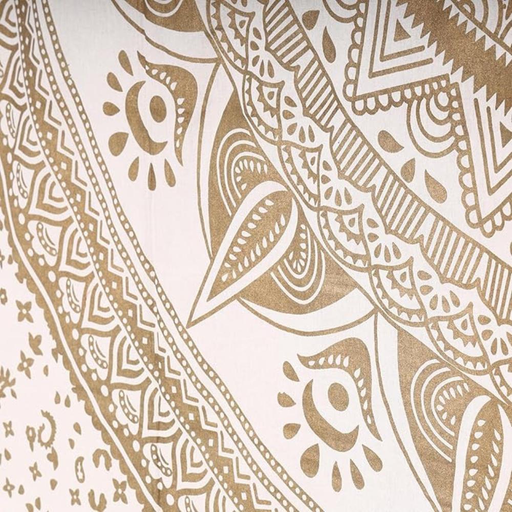 BLESS INTERNATIONAL Beautiful Indian Bohemian Psychedelic Hippie Ombre Window Curtain Panels for Bedroom, Living, Balcony (Golden Passion Flower)