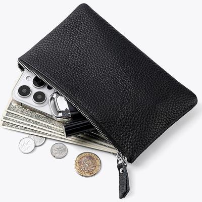 Womens Top Grain Leather Wristlet Clutch Phone Holder Long Wallet Purse Zipper Hand Bag