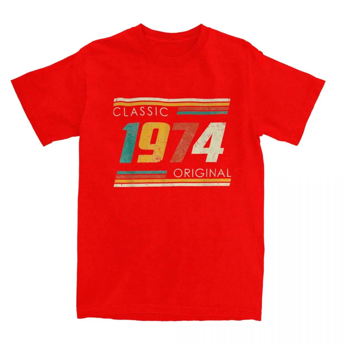 

Оригинальные футболки для мужчин и женщин, родившихся в 1974 году, 50-летняя одежда на 50-летие, футболки, футболки с графическим принтом, одежда XXXXXL красный