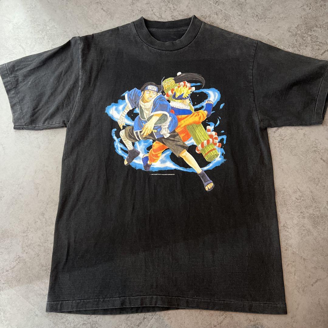 

[USED] Naruto vs. Neji Hyuga Print Anime T-Shirt, Size L, Black