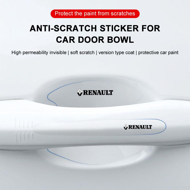 8Pcs Transparent Car Door Handle Bowl Anti Scratch Protective 3D Sticker For Renault Dacia Koleos Clio Laguna 2 Megane 2 3 Duster Logan