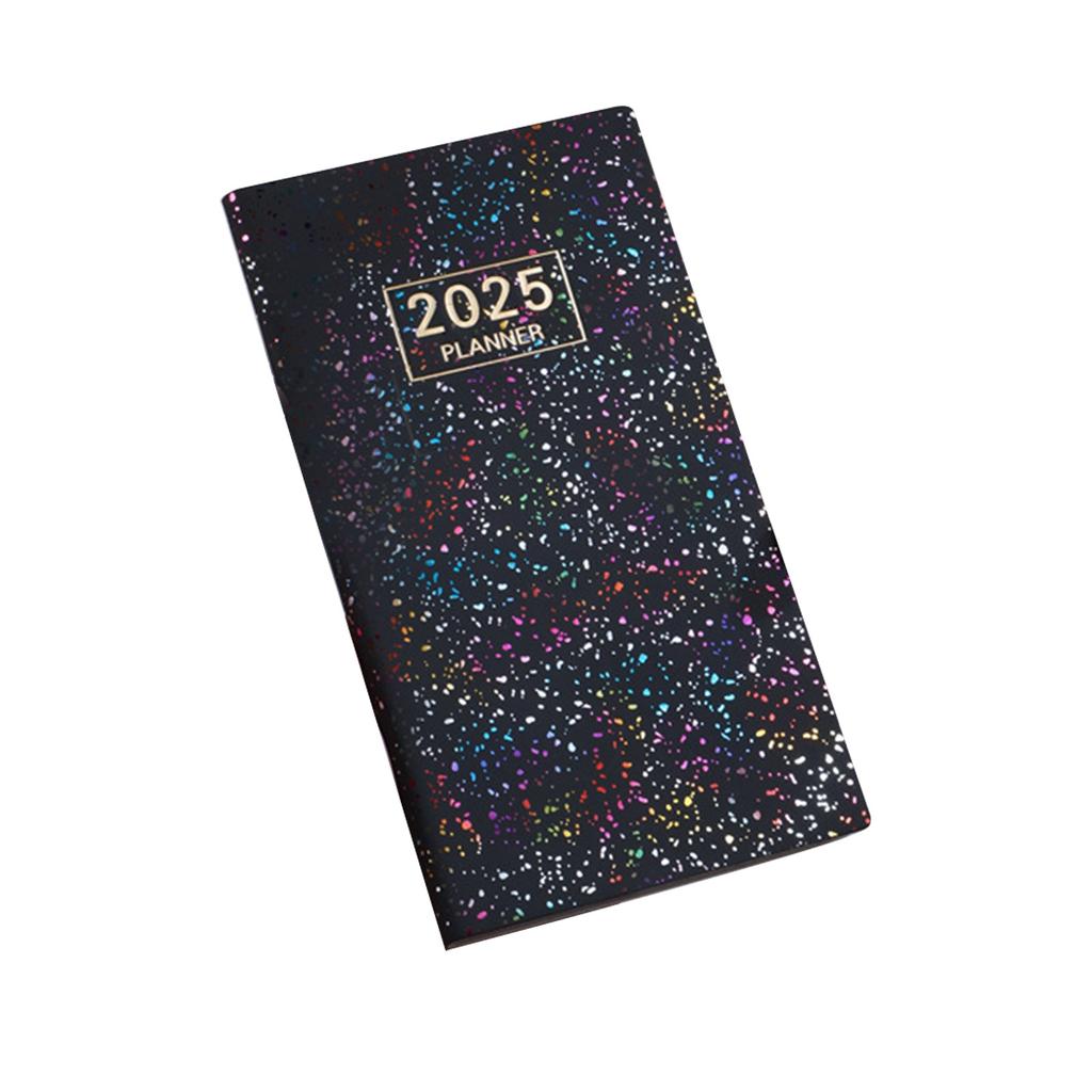 Lasers 2025 A6 English Schedule Book Colorful Star Color Notebook Leather Cover Thin Weekly Calendar Planner