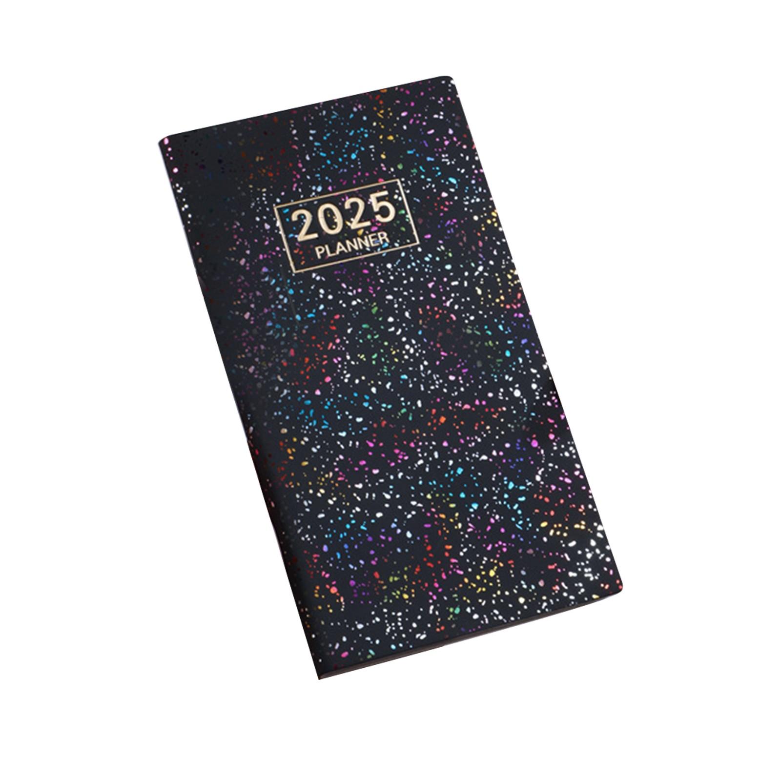 Lasers 2025 A6 Английский календарь-планировщик Цветной блокнот со звездами Кожаная обложка Тонкий еженедельный календарь-планировщик One Size