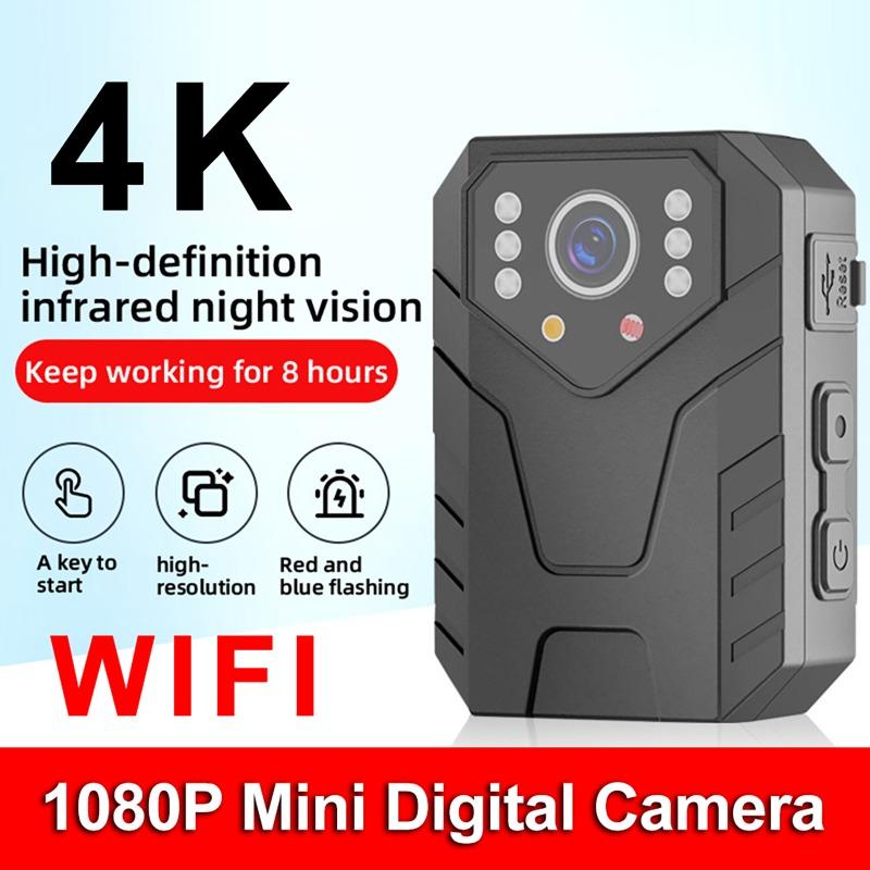 4K HD Handheld Site Enforcement Recorder Body Worn Camera Loop Recording Night Vision Waterproof with Clip for Law Enforcement