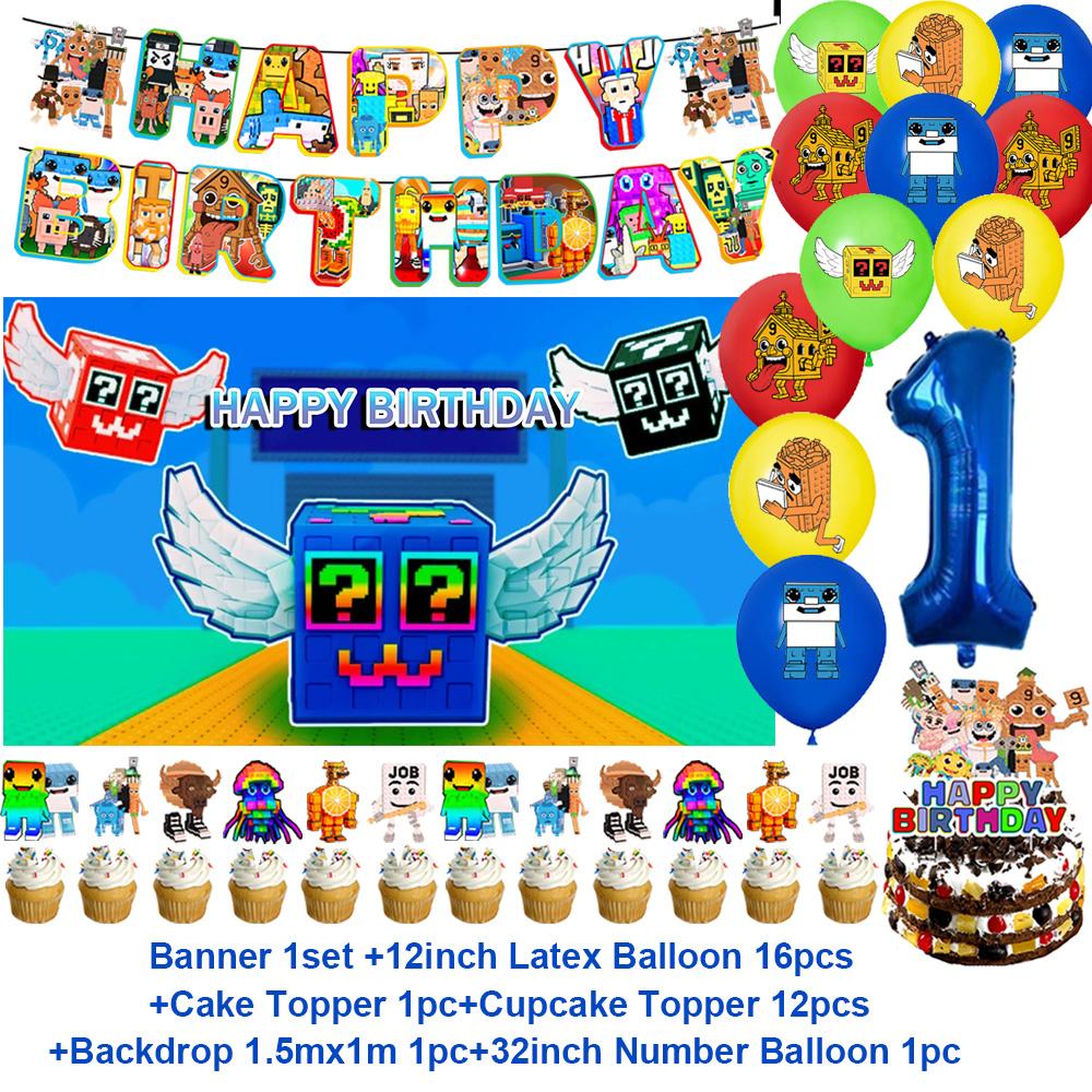 Steal N Catch The Brainrot Birthday Party Decorations Number Balloon Cake Topper Popular Game Background Party Supplies Kid Gift