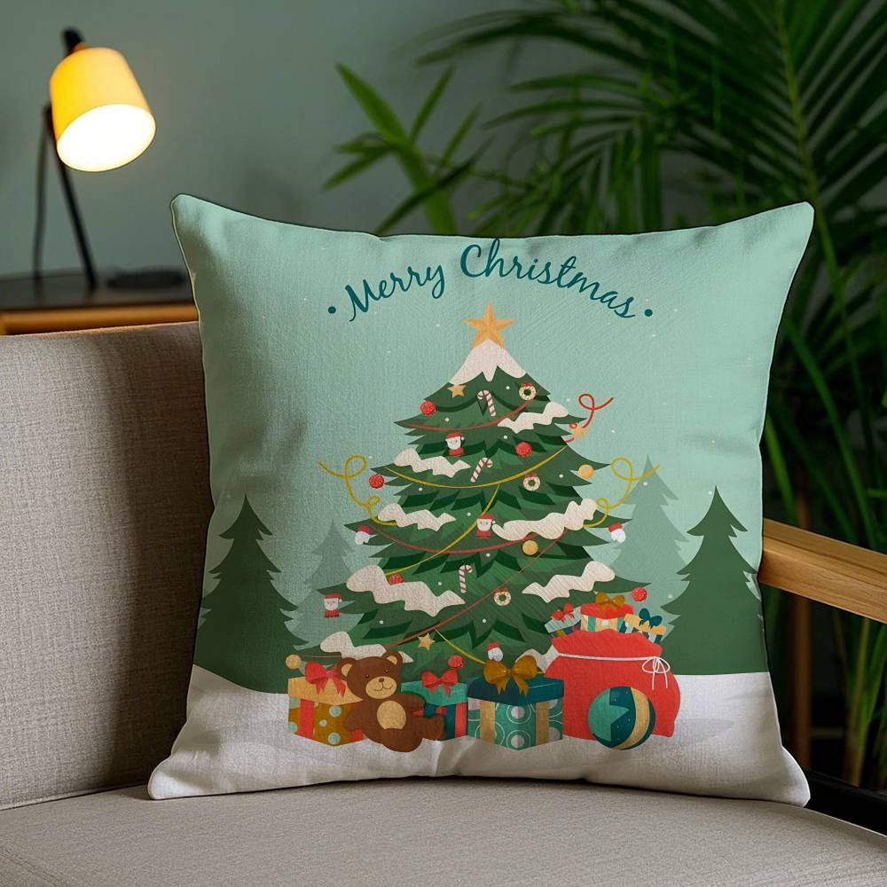 Christmas Tree Pillow Case Anti-dustmite Invisible Zipper Sofa Bed